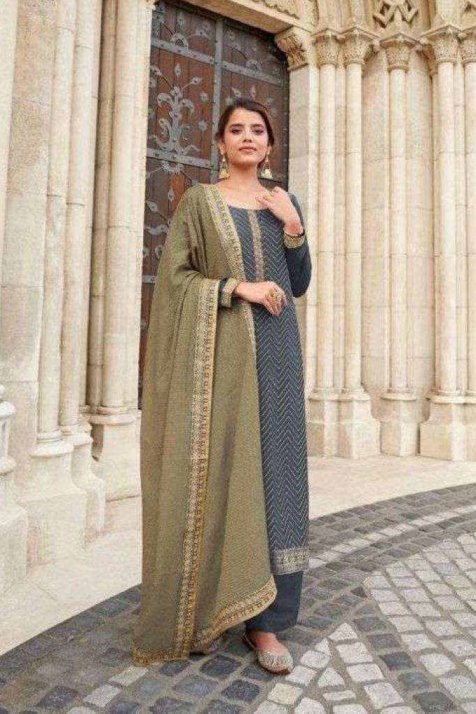 Aashirwad  Gulkayra Selja Real Chinon With Embroidery Work Salwar Suits Catalog 