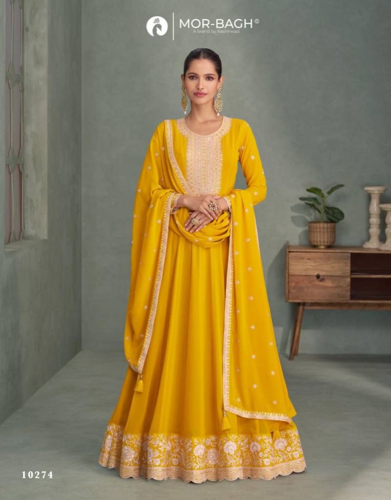 Aashirwad Mor Bagh Designer Gown With Dupatta