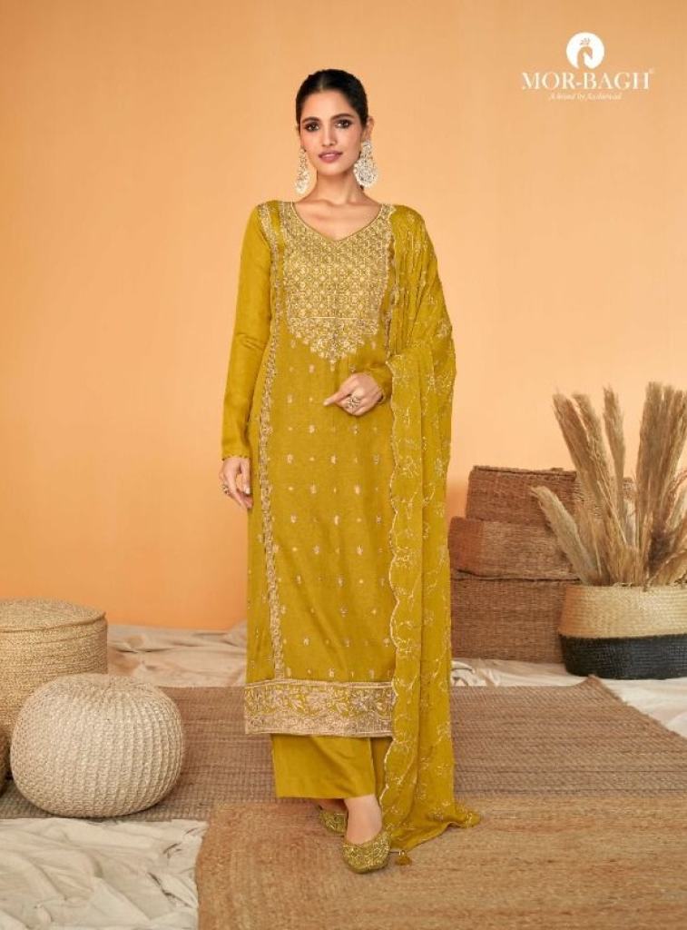 Aashirwad Mor Bagh Sureena 9330 Tussar silk Embroidery Designer Salwar Suits