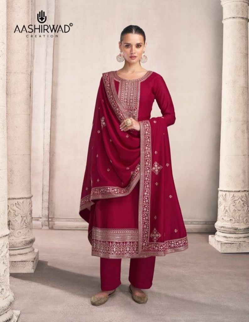 Aashirwad Siya silk Embroidery Festive Wear Salwar Kameez 