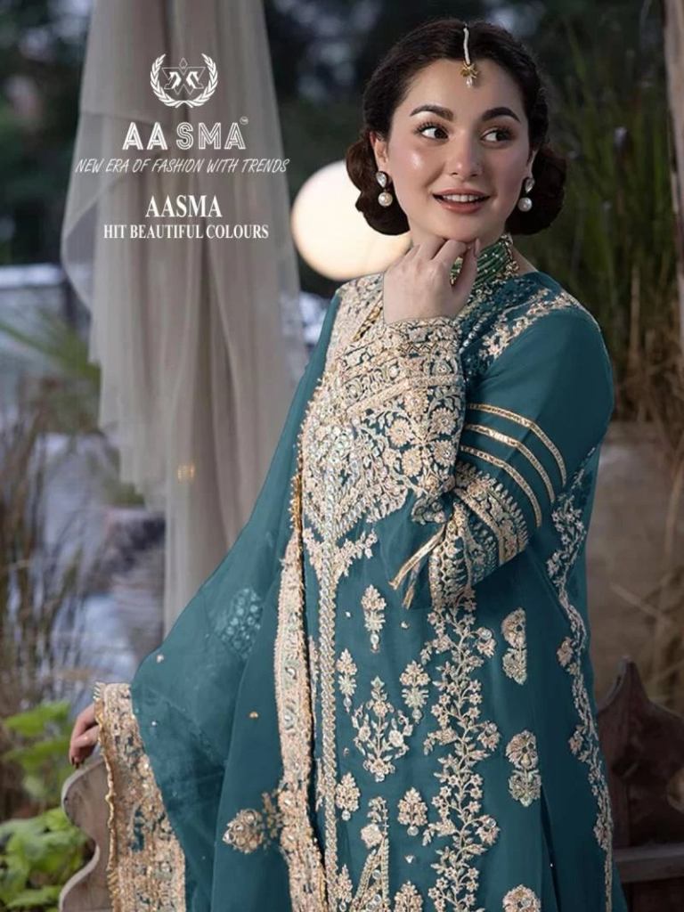 Aasma Faux Georgette Embroidery Pakistani Salwar Suits