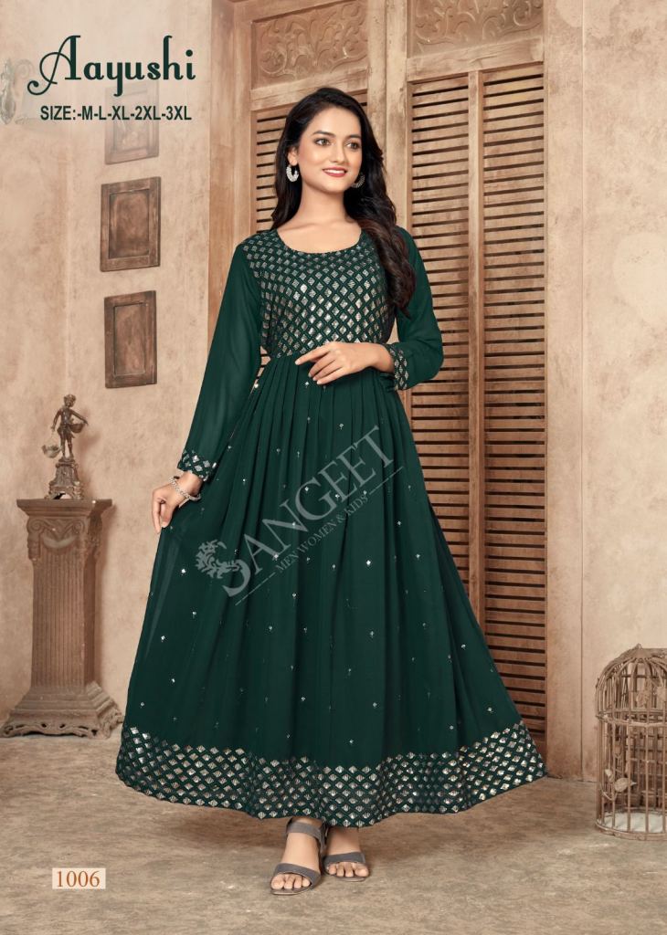 Full Sleeves Designer Georgette Kurti, Occasion : Casual Wear, Party Wear  at Rs 400 / Piece in Mathura