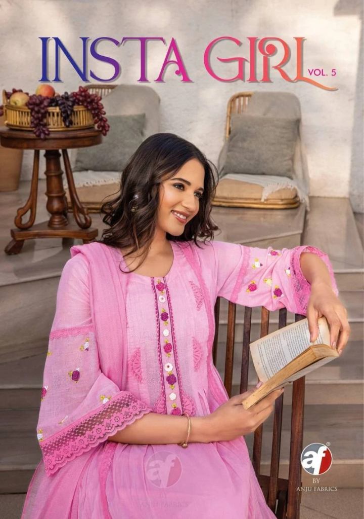 Af Insta Girl Vol 5 Cotton Neck Design With Shiffli Salwar Suit 