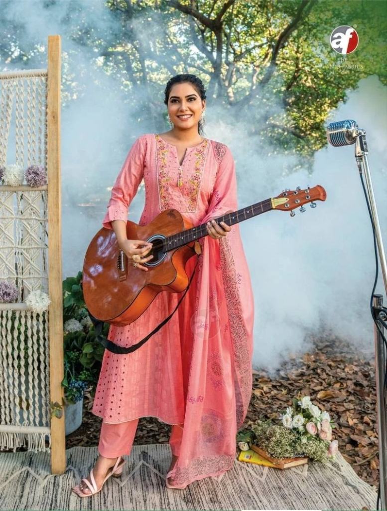 Af Rhythm Cotton schiffli Designer Anarkali Style Salwar Suit 