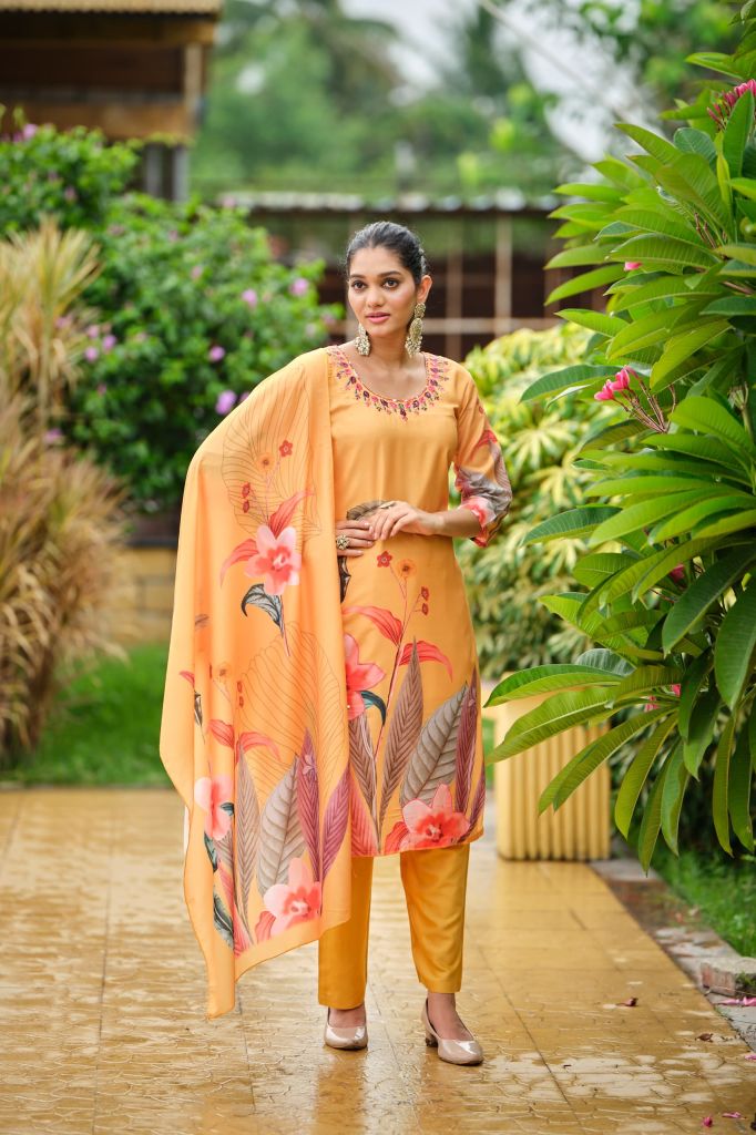 Afsana Cluster Muslin Printed Dress Material