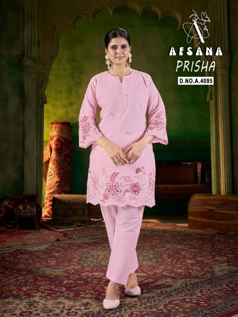 Afsana Prisha Cotton Work Fancy Co Ord Set