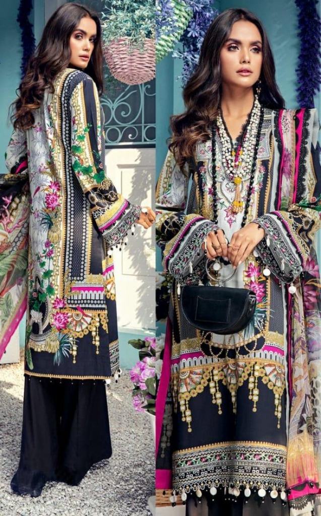 Agha Noor Aanaya jam satin cotton Karachi style dress Buy Printed Multi-color Cotton  Materials