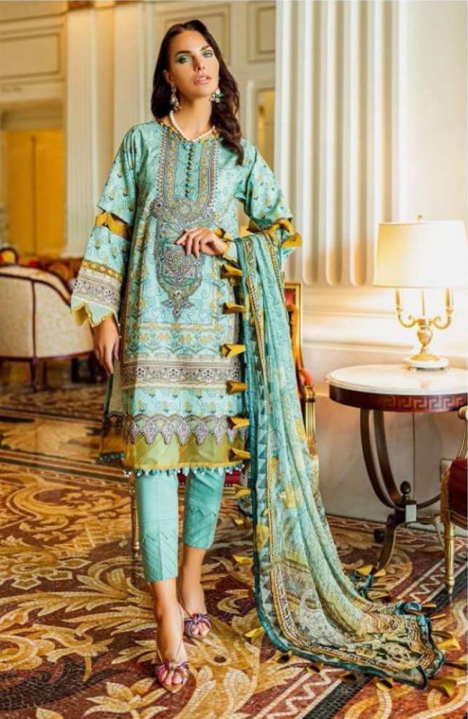 Agha Noor Shiddat Vol 3 Karachi Style jam Satin Cotton Printed Dress Materials