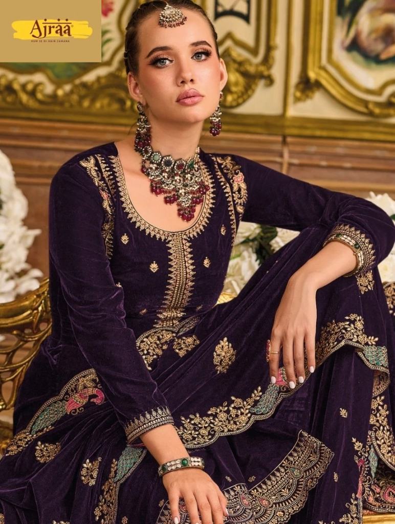 Ajraa Morni 21121 TO 21125 Velvet Pakistani Salwar Kameez