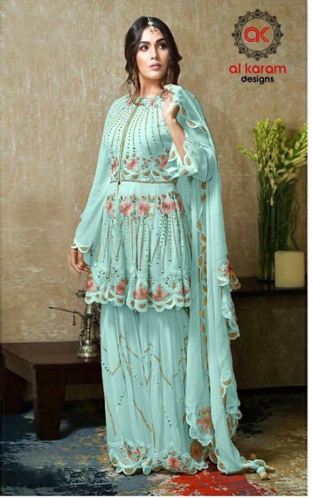 Al Karam 16011 Colors Exclusive Georgette Embroidered Pakistani Suits
