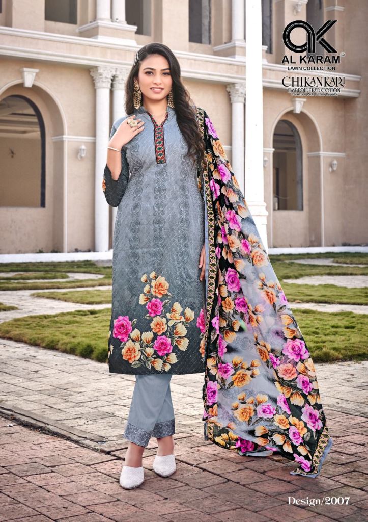 Al Karam Chikankari 2007 And 2008  Cotton Dress Material Collection