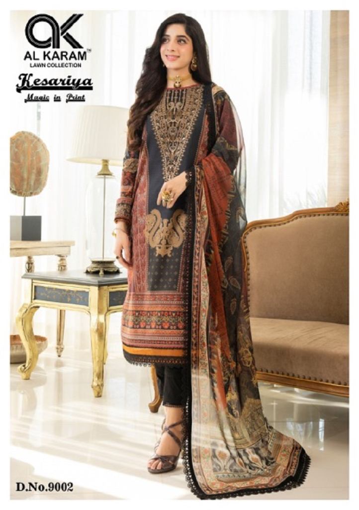 Al Karam Kesariya Vol 9 Daily Wear Karachi Cotton Printed Dress Materials