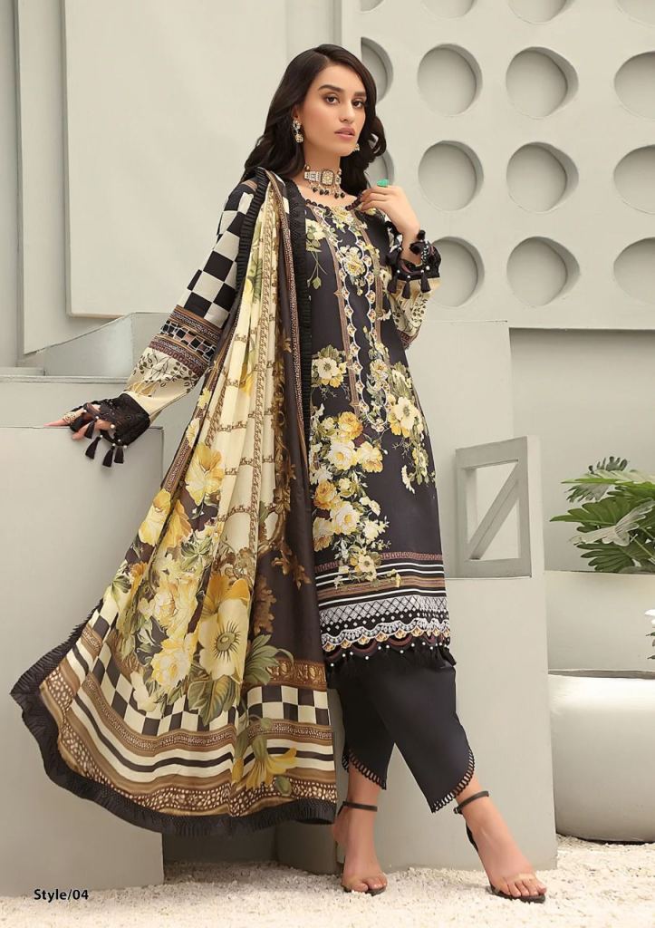 Al Karam Queen's Court Cambric Cotton printed  Dress Material Collection