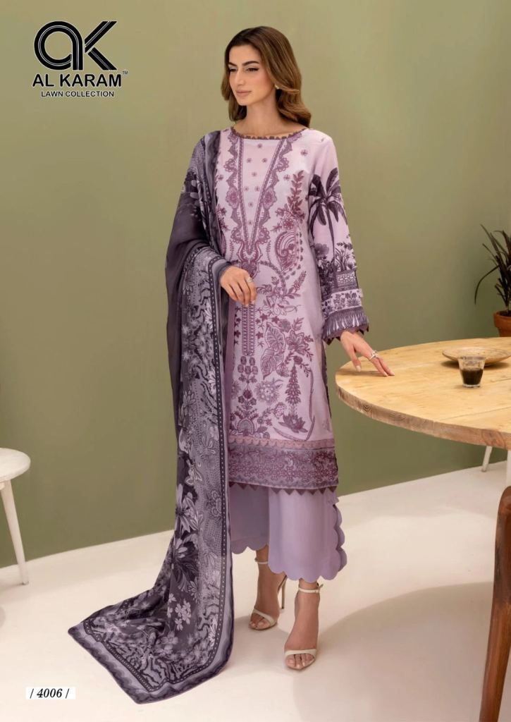 Al Karam Queens Court Vol 4 Cambric Cotton Dress Material