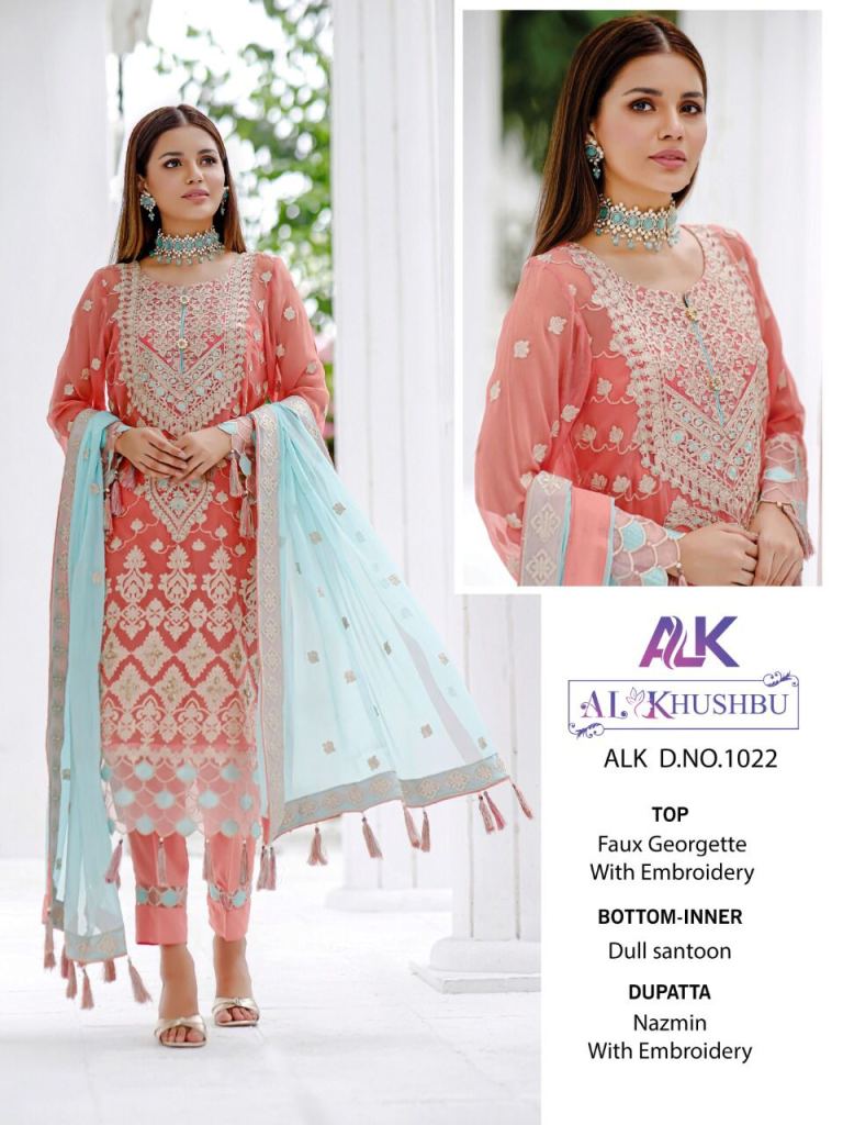 Al Khushbu Vol 3 Georgette Embroidered Pakistani Salwar Suits Catalog 