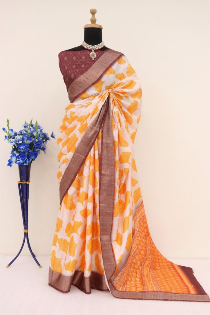 Alani Jalpa Sarees Lichi Jacquard Silk Saree 