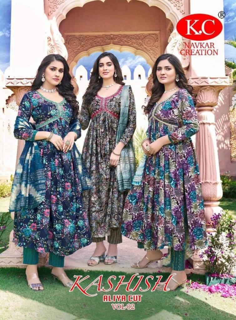Aliya Cut Kc Kashish Vol 2 Rayon Printed Causal Salwar Suit 