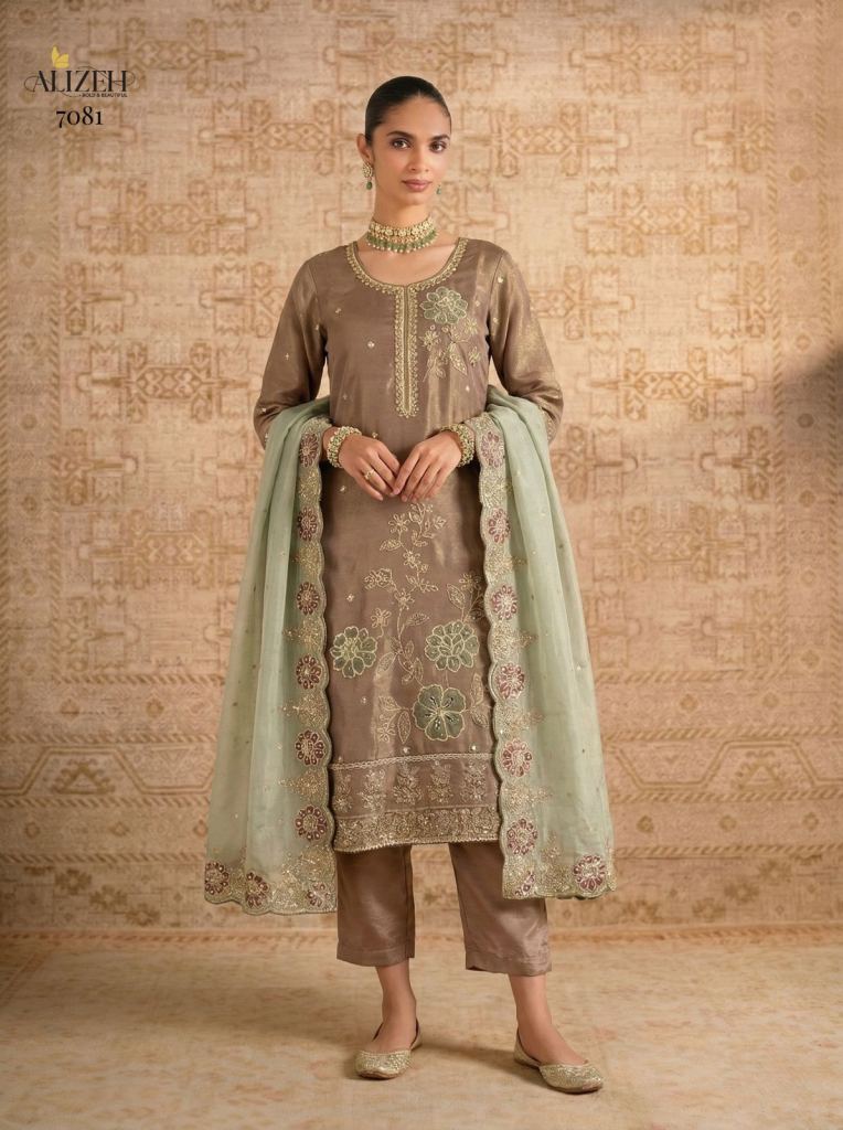 Alizeh 7081 To 7084 Designer Salwar Kameez With Dupatta
