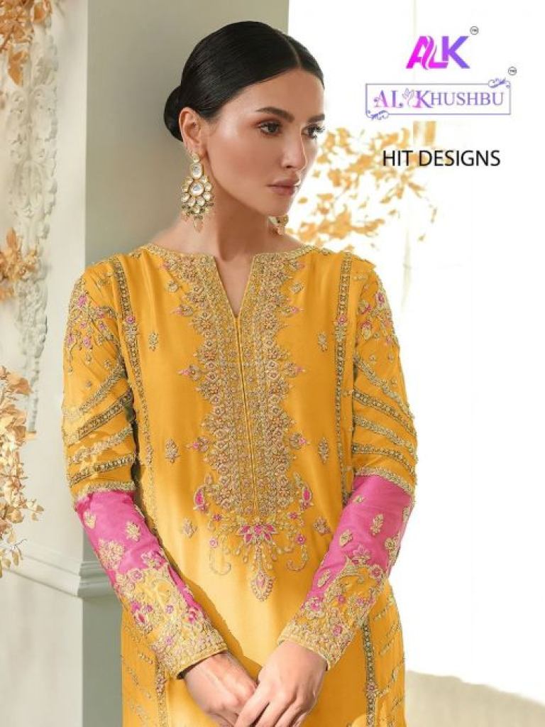 Alk Khushbu 3041 Hit Designer Embroidery Pakistani Suit Collection