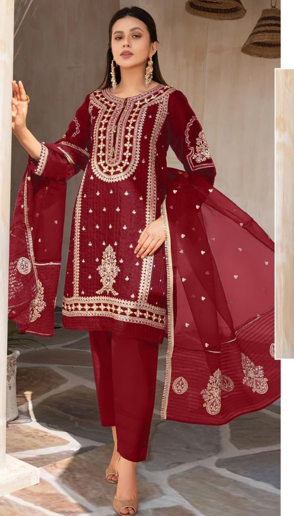 Alk Khushbu Elaf Vol 1 Exclusive Faux Georgette Embroidery Pakistani Suits