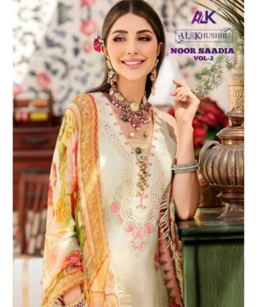 Alk Khushbu Noor Saadia Vol 2 Designer Pakistani Suit Collection