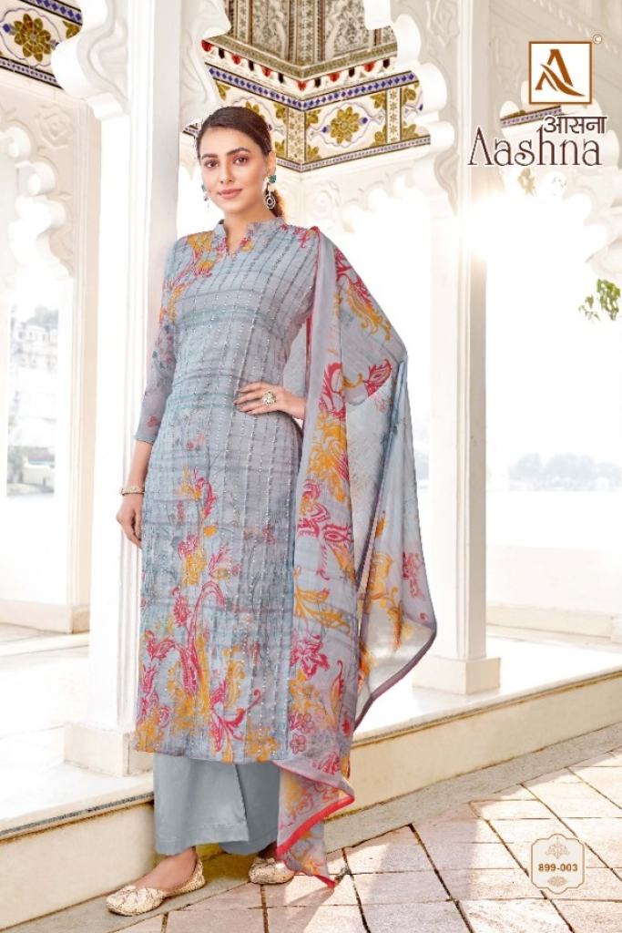 Alok Aashna Catalog Festive Wear Pure Georgette Printed Ladies Dress Materials