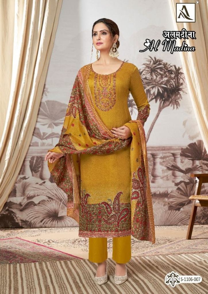 Alok Al Madina Jam Satin Designer Dress Material Collection