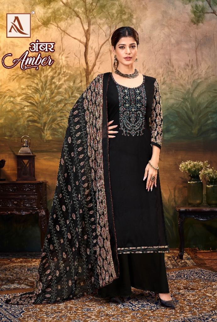 Alok Amber vol  9 Fancy Embroidery Designer Dress Material collection 