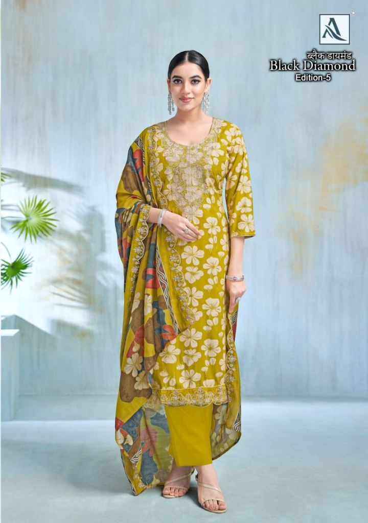 Alok Black Diamond Edition 5 Printed Dress Material