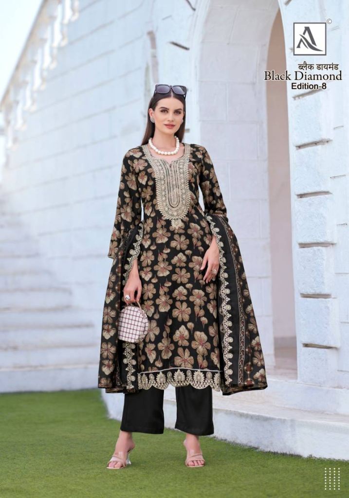 Alok Black Diamond Edition 8 Printed Dress Material 