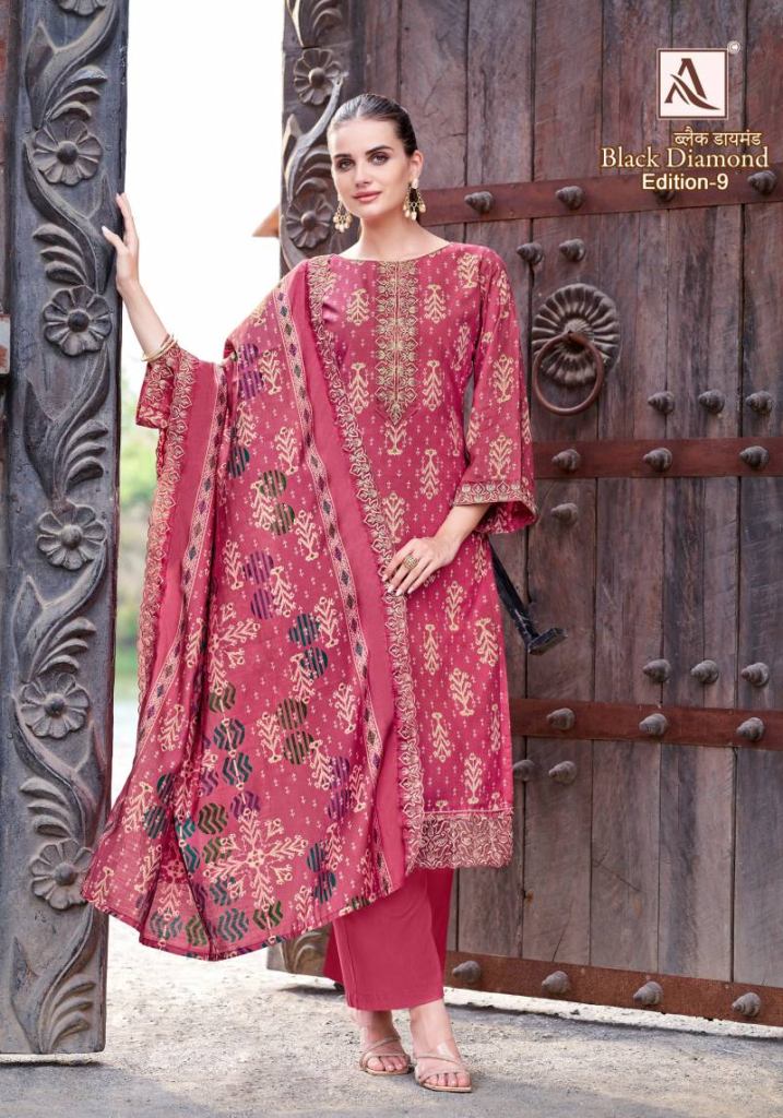 Alok Black Diamond Edition 9 Printed Dress Material