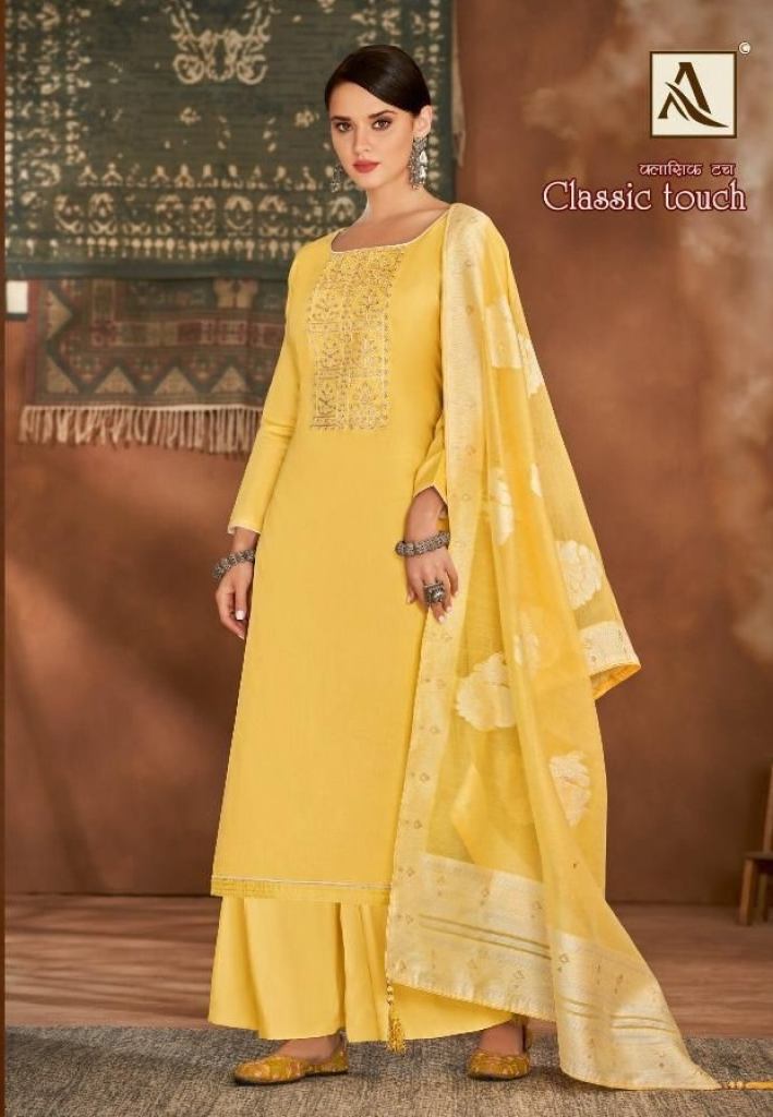 Alok Classic Touch  jam cotton Lucknowi Thread Designer  Dress Material   