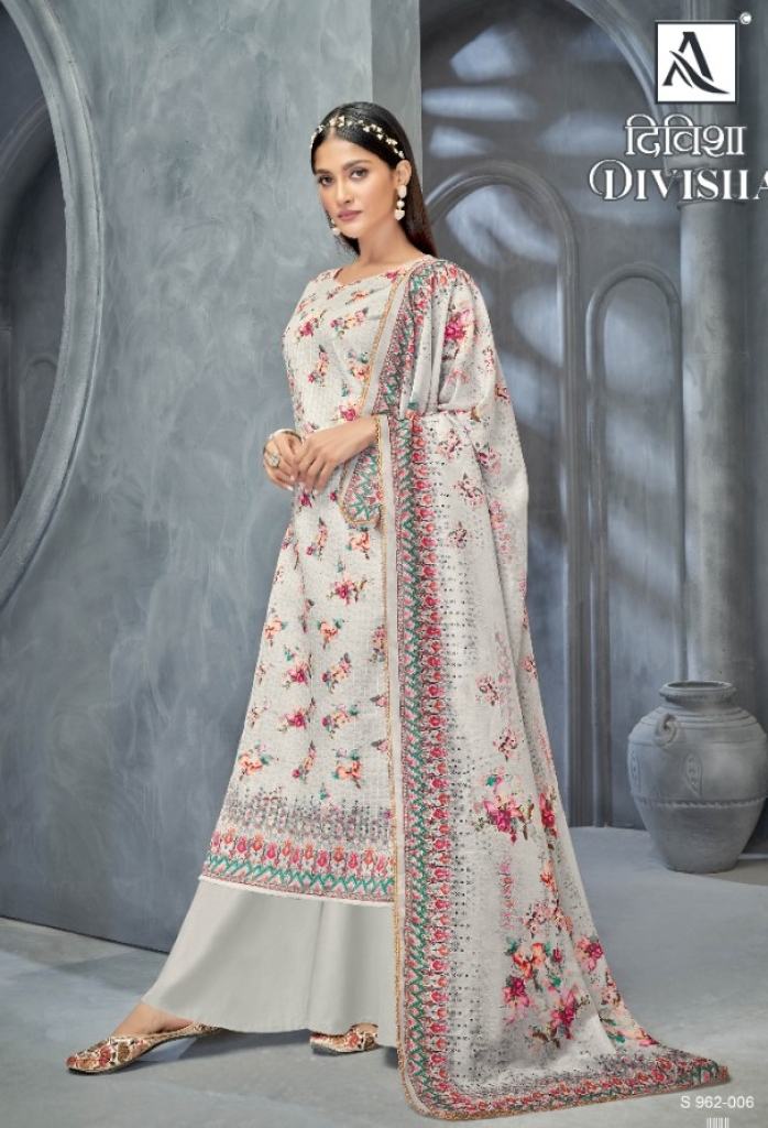 Alok Divisha Cambric cotton Embroidery Dress Material 