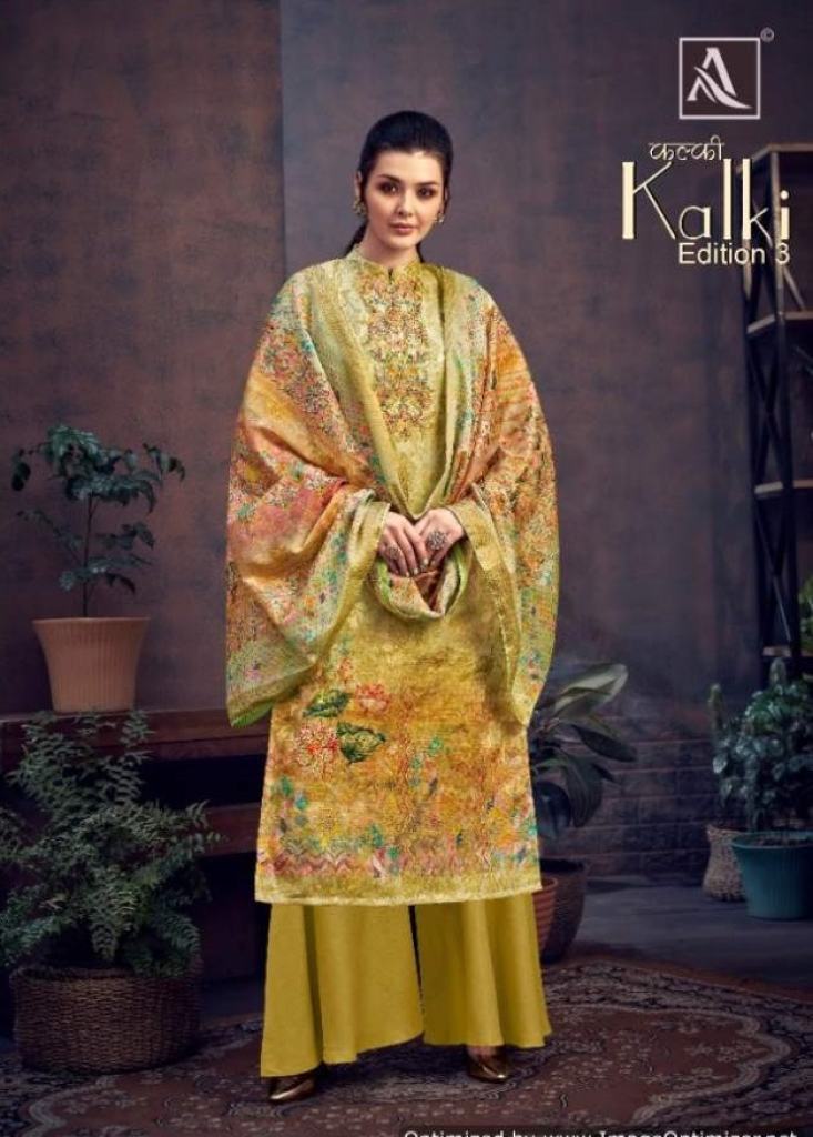 Alok Kalki Edition vol  3 Digital Print Designer Dress Material catalog 