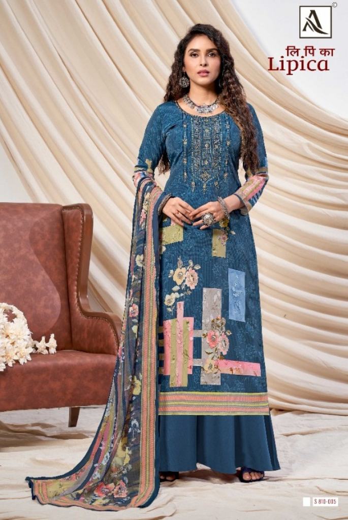  Alok Lipika Digital Print With Embroidery Work Dress Material Catalog 
