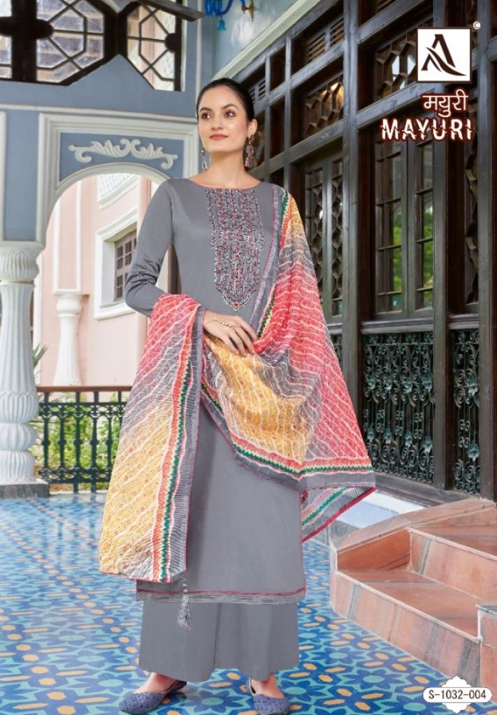Alok Mayuri Jam Cotton Embroidery Designer Dress Material Collection