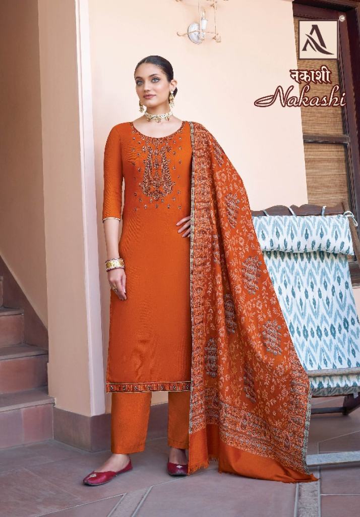 Alok Nakashi Pashmina Designer Dress Material Collection