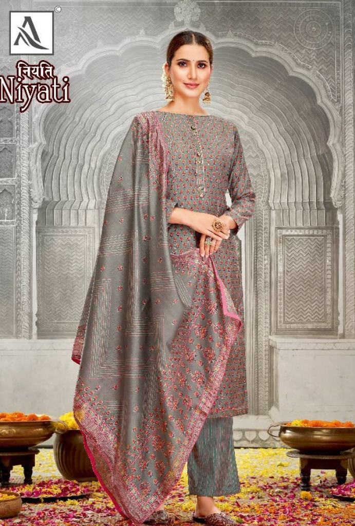 Alok Niyati Silk Designer Embroidery Dress Material Collection
