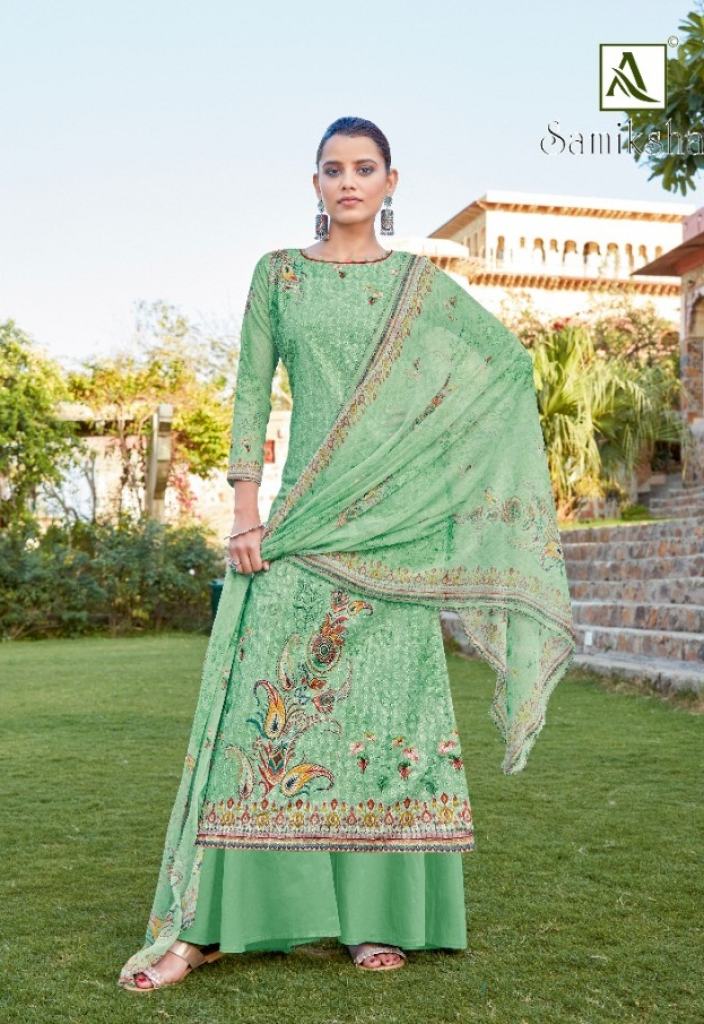 Alok Samiksha Designer Cotton Embroidery  Designer Dress Material Catalog
