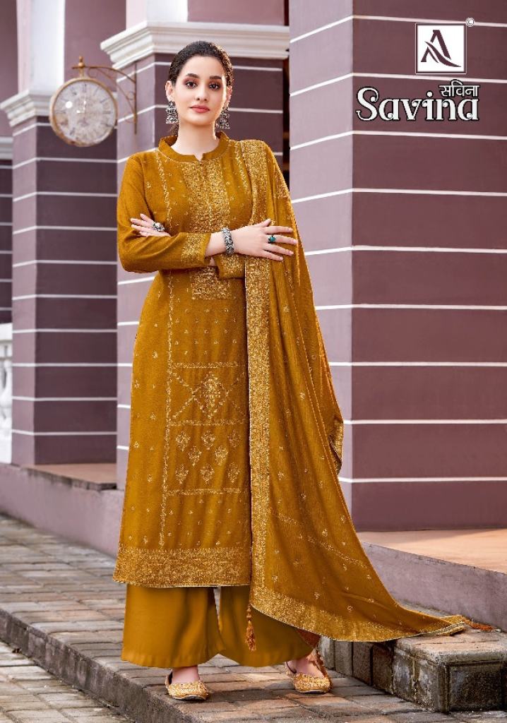 Alok Savina Festive Wear Designer Wear Dress Material Collection