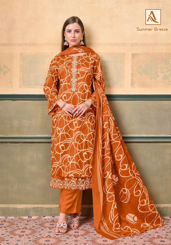 Alok Summer Breeze Embroidered Dress Material