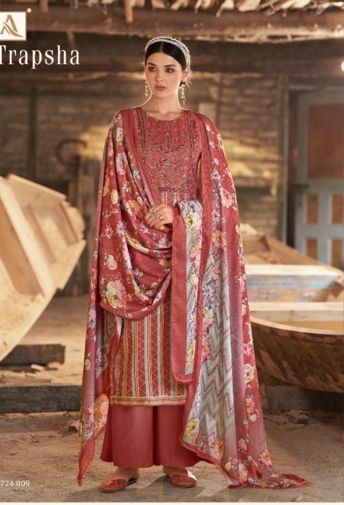 Alok  Trapsa Wool Pashmina Digital Print  Dress Material Catalog