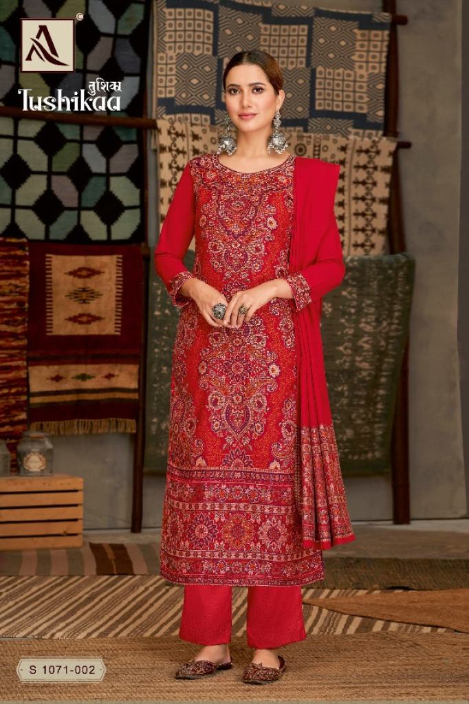  Alok Tushikaa Woolen Pashmina Ladies Dress Materials Online in India