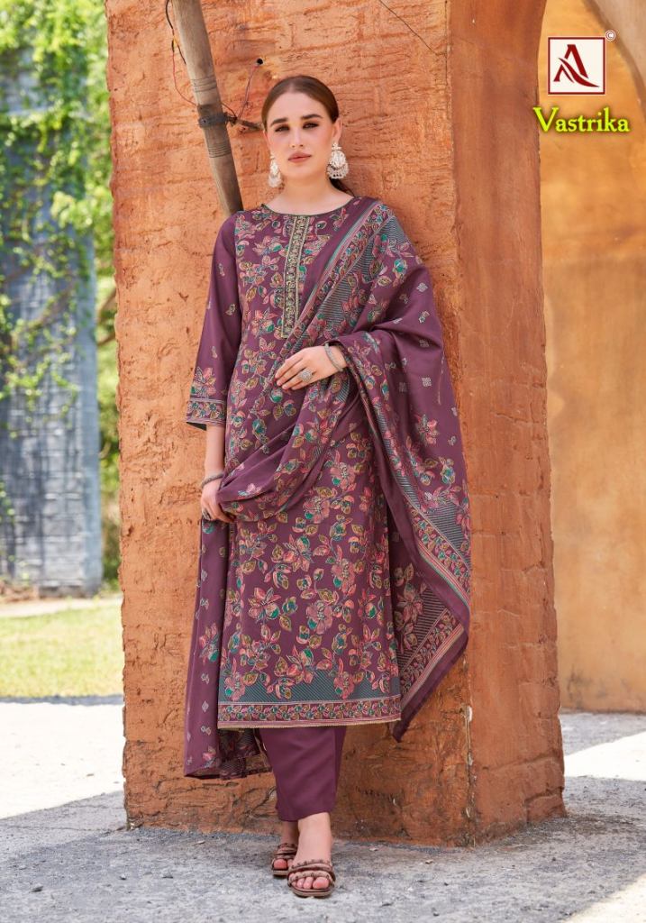 Alok Vastrika Embroidered Dress Material