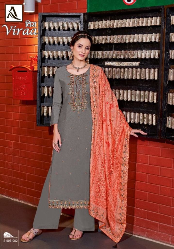 Alok Viraa Viscose Silk Swarovski Designer Dress Material Collection