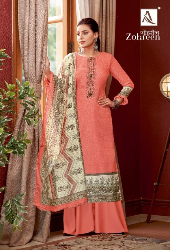  Alok  Zohreen Pure Zam Cotton Digital Print  Dress Materials