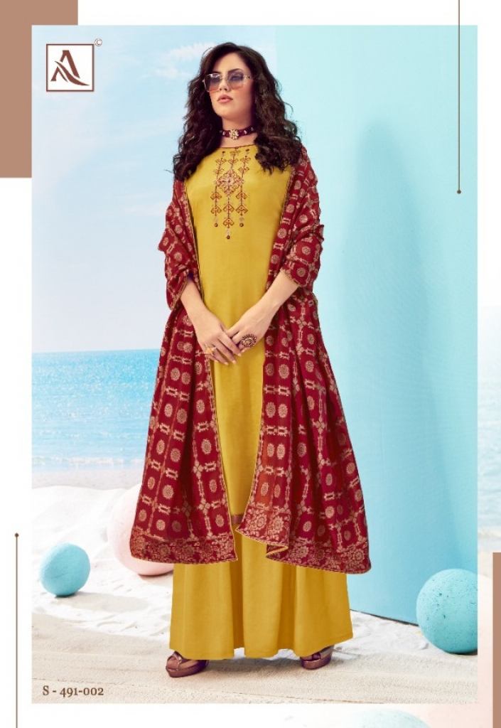 Alok presents  Paakhi Designer Dress Material