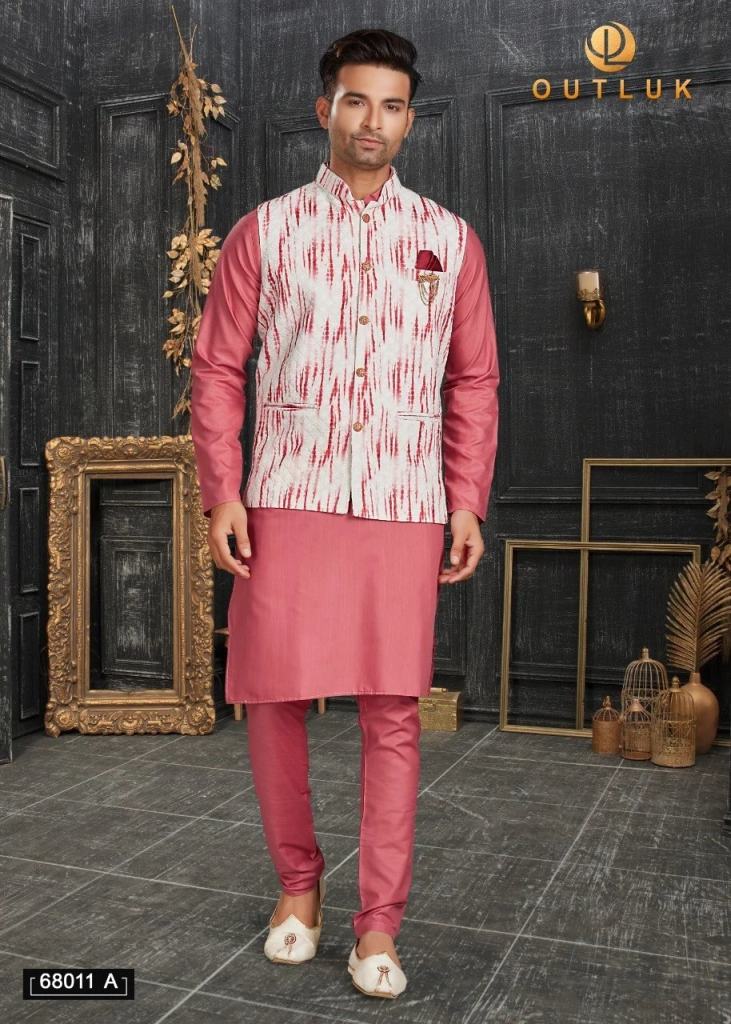 Amazing Outluk Vol 68 A Nx Mens Wear Cotton Ready Made Kurta Pajama With Jacket. 