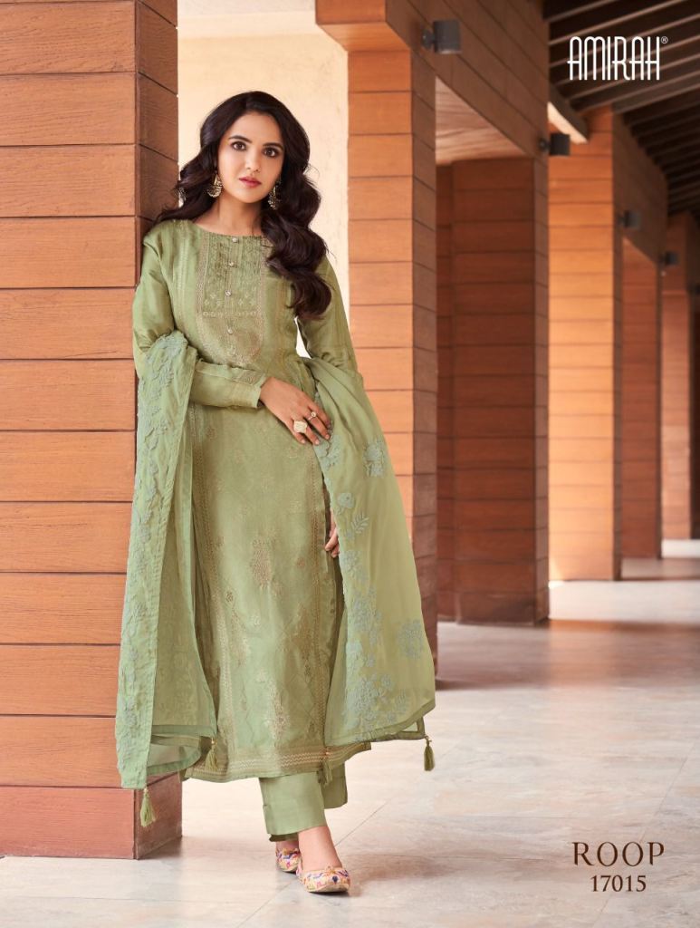 Wine Net Embroidered Straight Cut Salwar Suit  Gunj Fashion