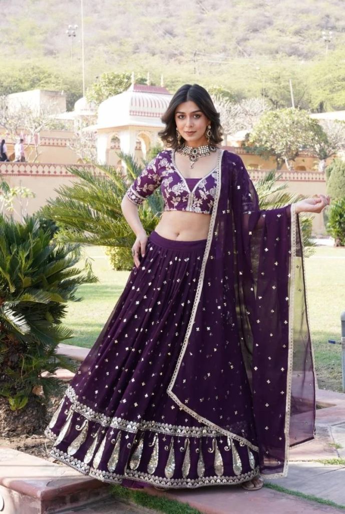 Anamika Vol 28 Georgette Embroidery Sequence Designer Lehenga Choli